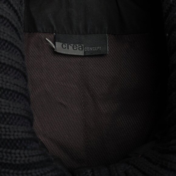 Crea Concept Black Padded Knit-Collar Jacket - Picture 9 of 11